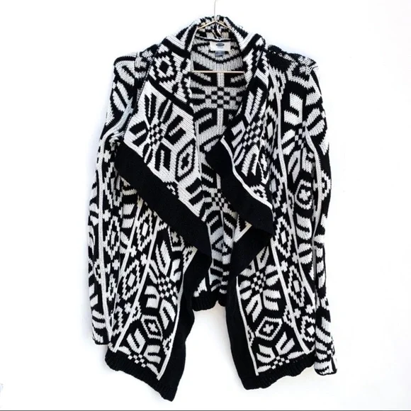 Oversized Chunky Sweater Jacket Shacket Tribal - Picture 14 of 14